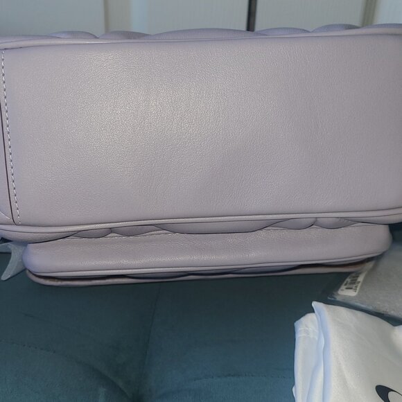 NWT Coach Leather Klare Crossbody 25 With Puffy Diamond Quilting Silver/Mist - Picture 9 of 9